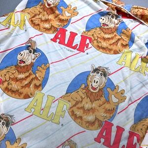 Vintage 1987 ALF Twin Fitted Sheet Alien Productions 80s Retro Kids Bedding